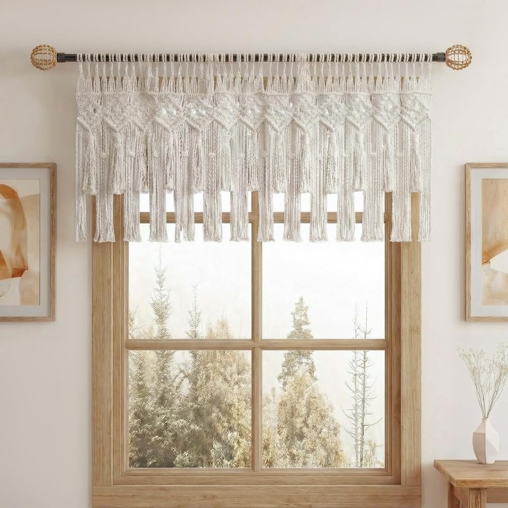 Boho Handmade Macrame Window Valance