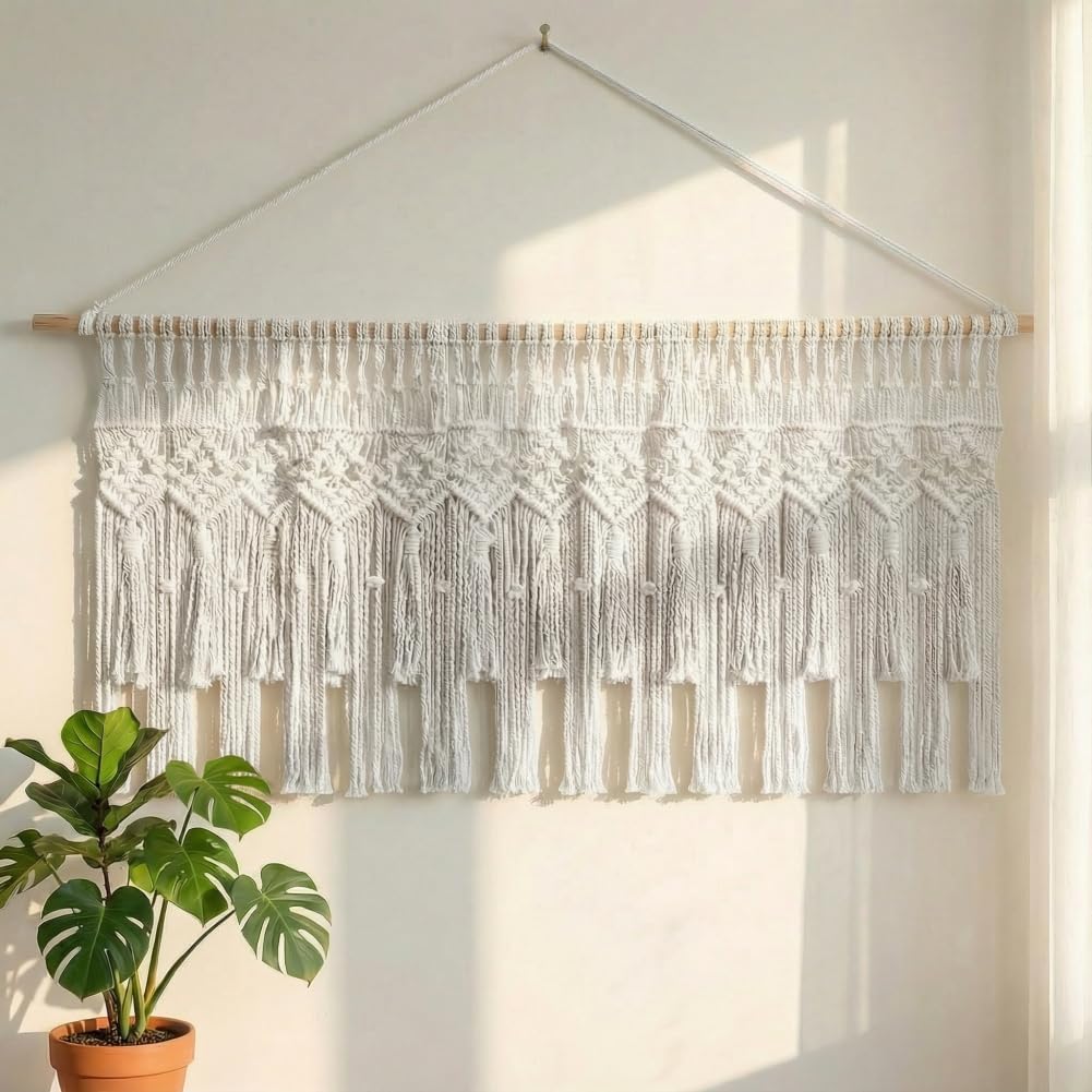Boho Handmade Macrame Window Valance