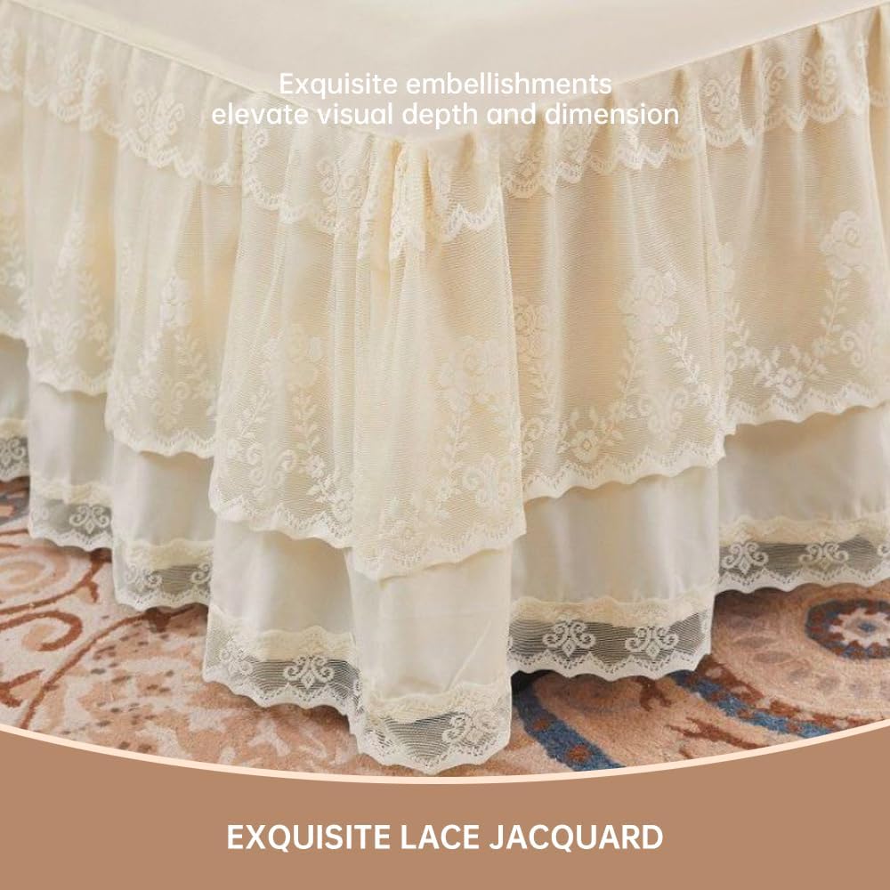 Lace Wrap‑Around Queen Bed Skirt