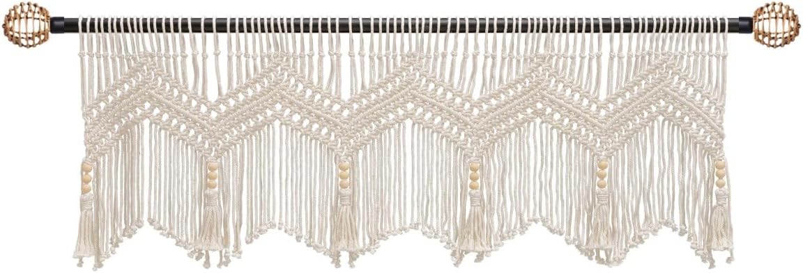Boho Kitchen Macrame Window Valance