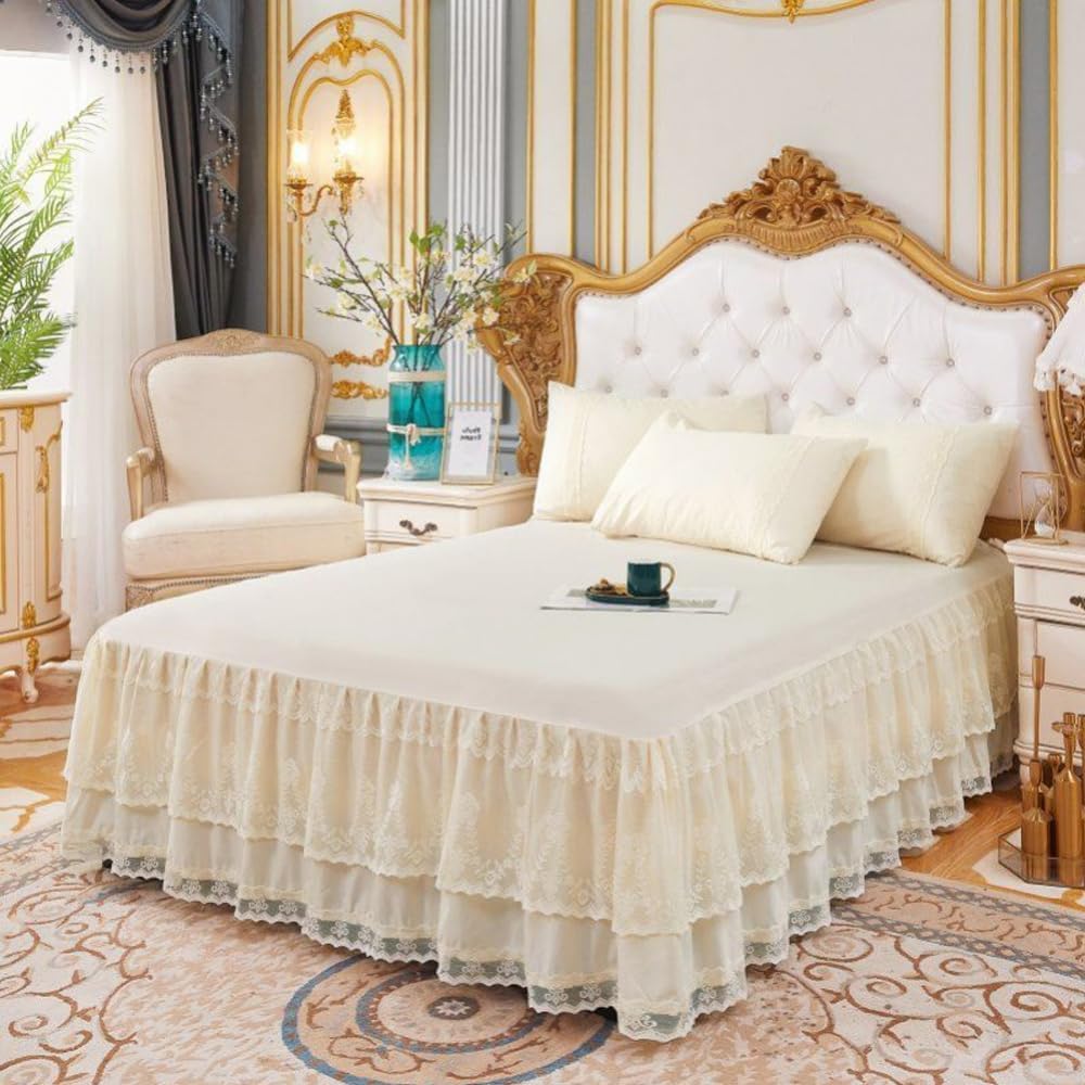Lace Wrap‑Around Queen Bed Skirt