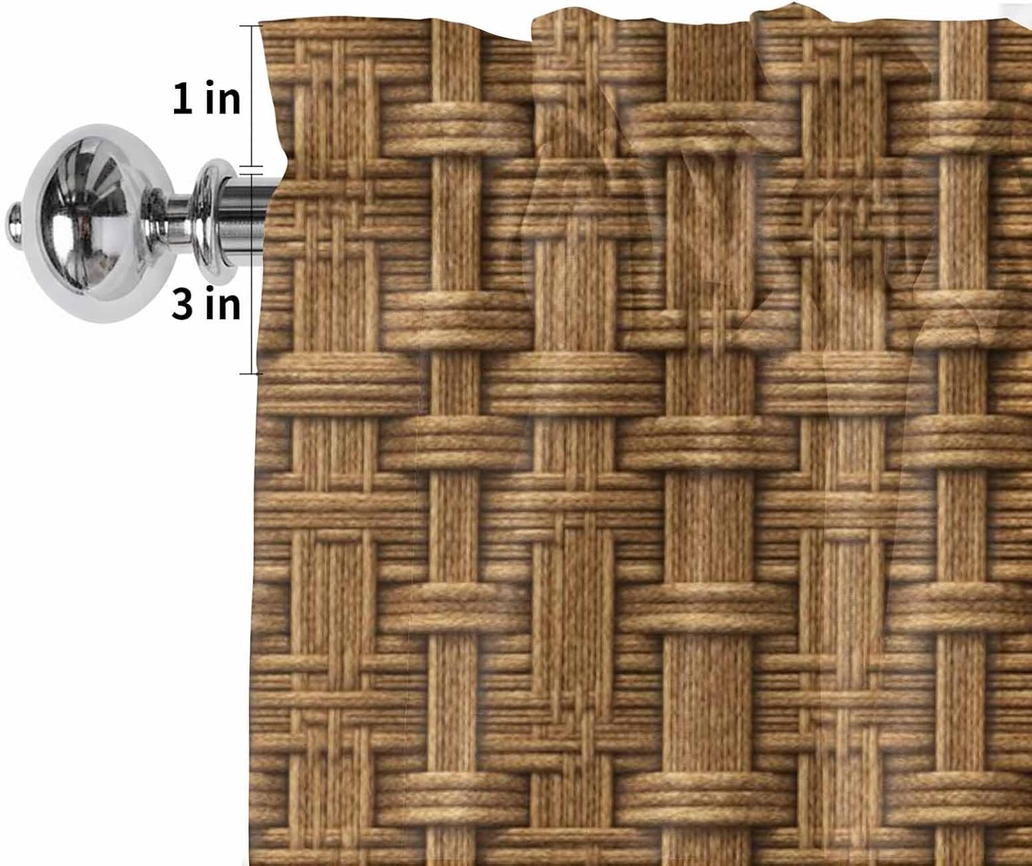 Vintage Rattan Farmhouse Window Valance Curtain