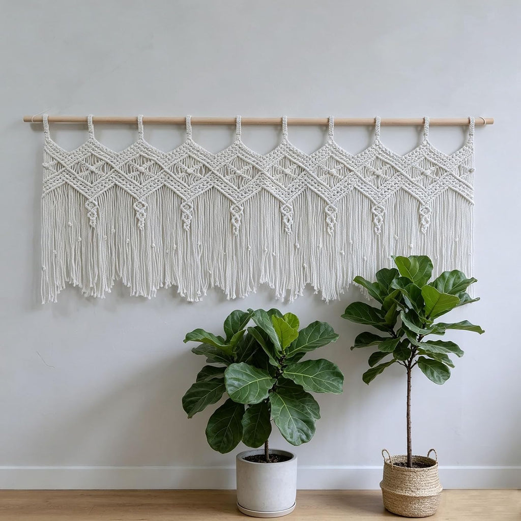 Boho Handmade Woven Macrame Window Valance