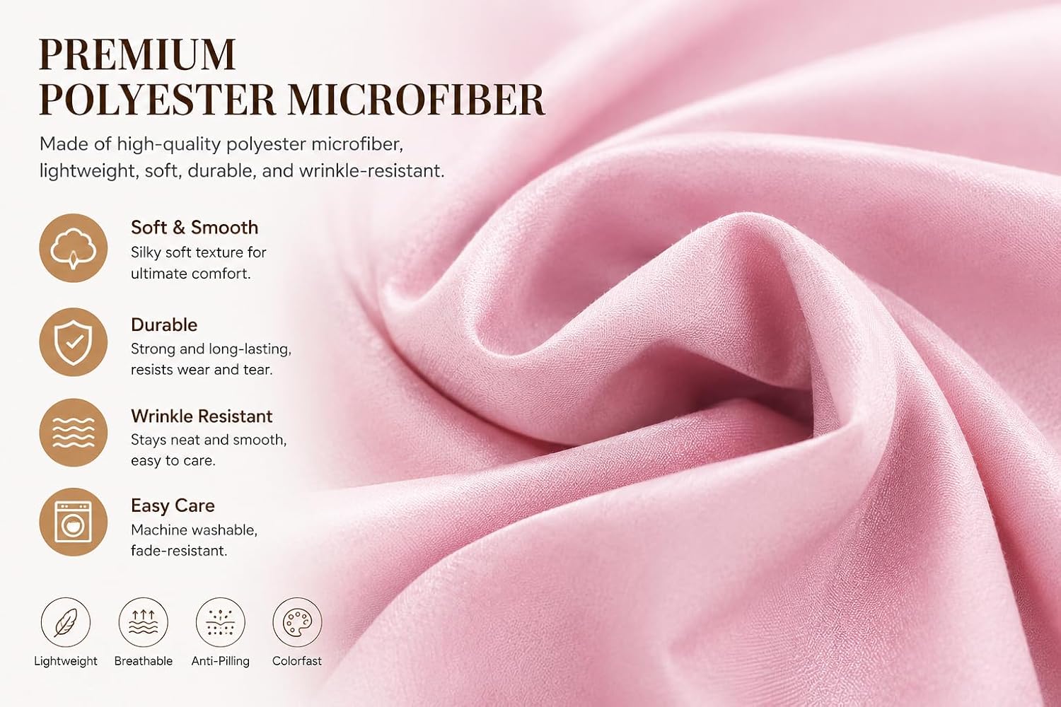 Dusty Pink Split‑Corner Full Bed Skirt