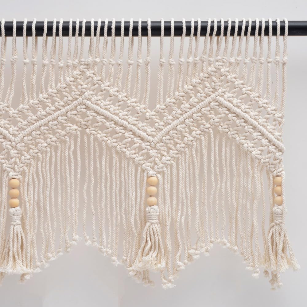 Boho Kitchen Macrame Window Valance