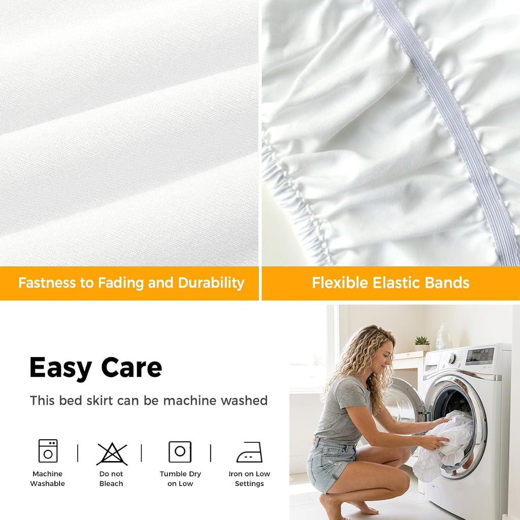 Print Elastic Wrap‑Around Queen Bed Skirt