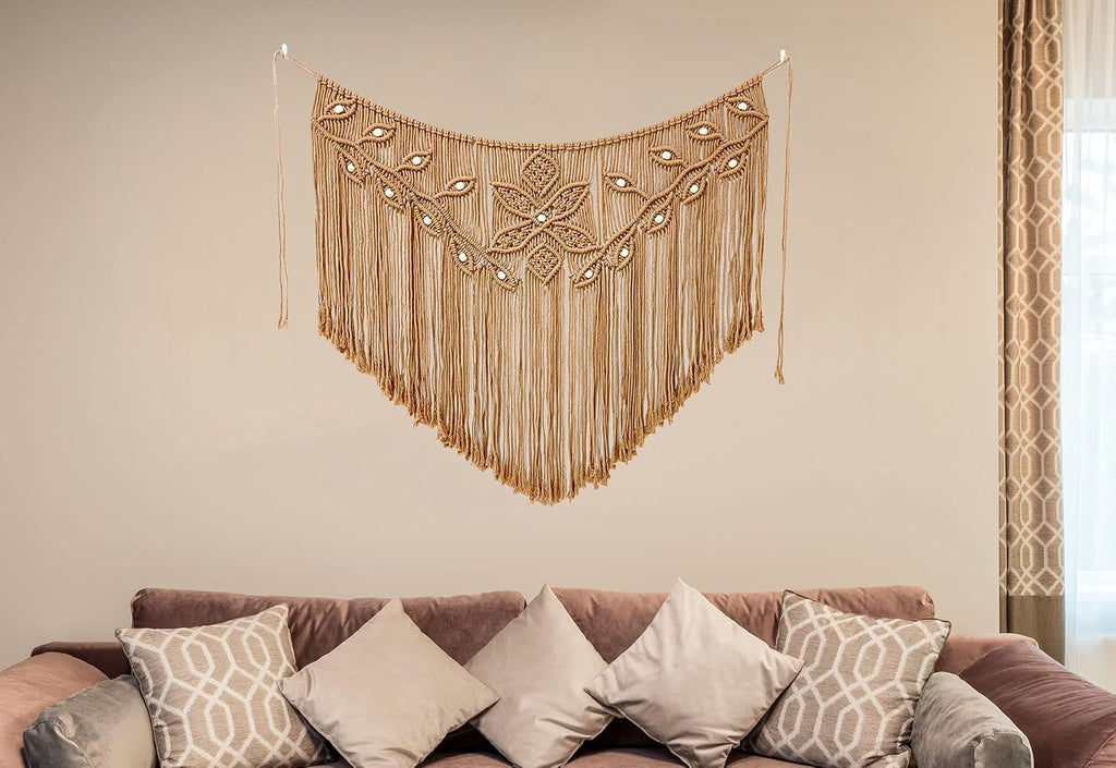 Brown Leaf Macrame Wall Hanging