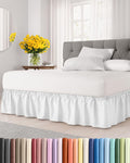 White Wrap‑Around Queen Bed Skirt
