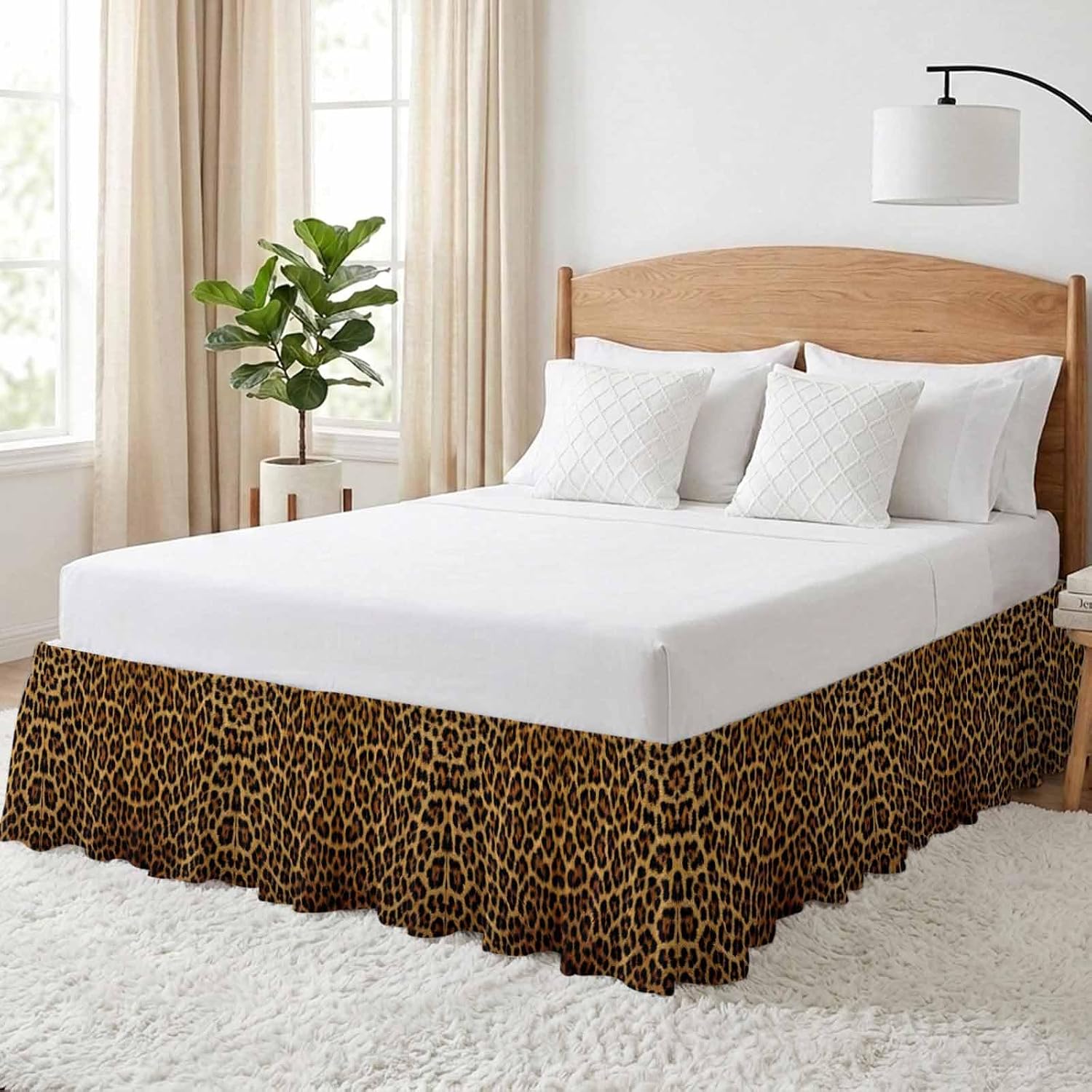 Print Elastic Wrap‑Around Queen Bed Skirt