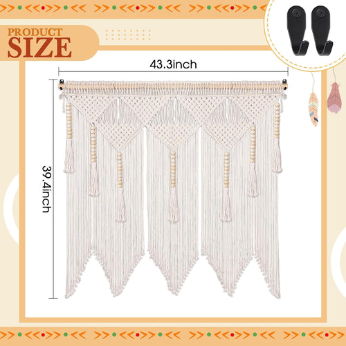 Beige Large Tassel Macrame Wall Hanging