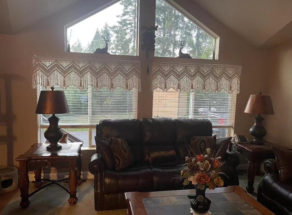 Boho Kitchen Macrame Window Valance
