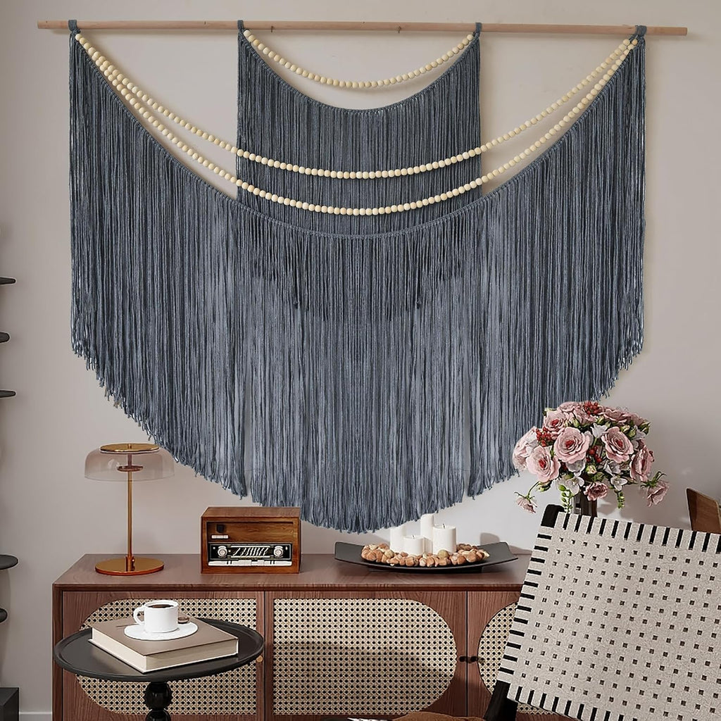 Grey Boho Macrame Wall Hanging