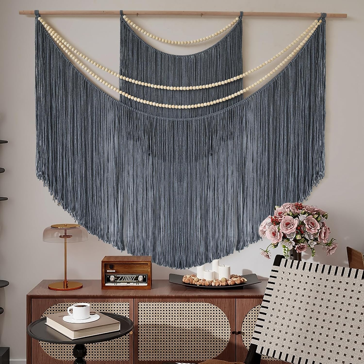 Grey Boho Macrame Wall Hanging