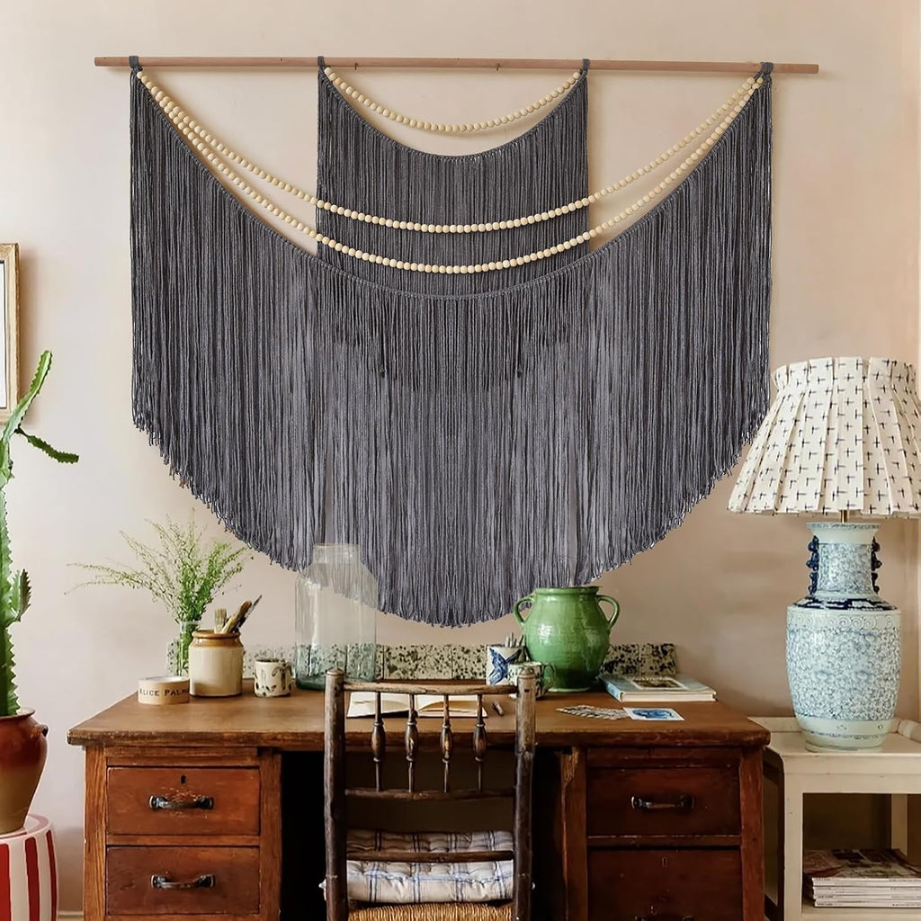 Grey Boho Macrame Wall Hanging