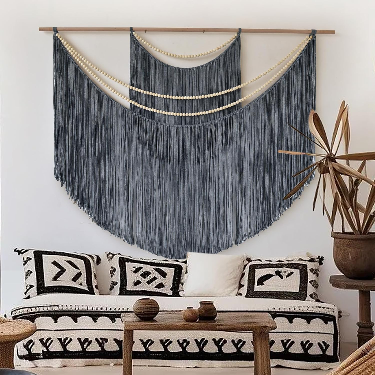 Grey Boho Macrame Wall Hanging