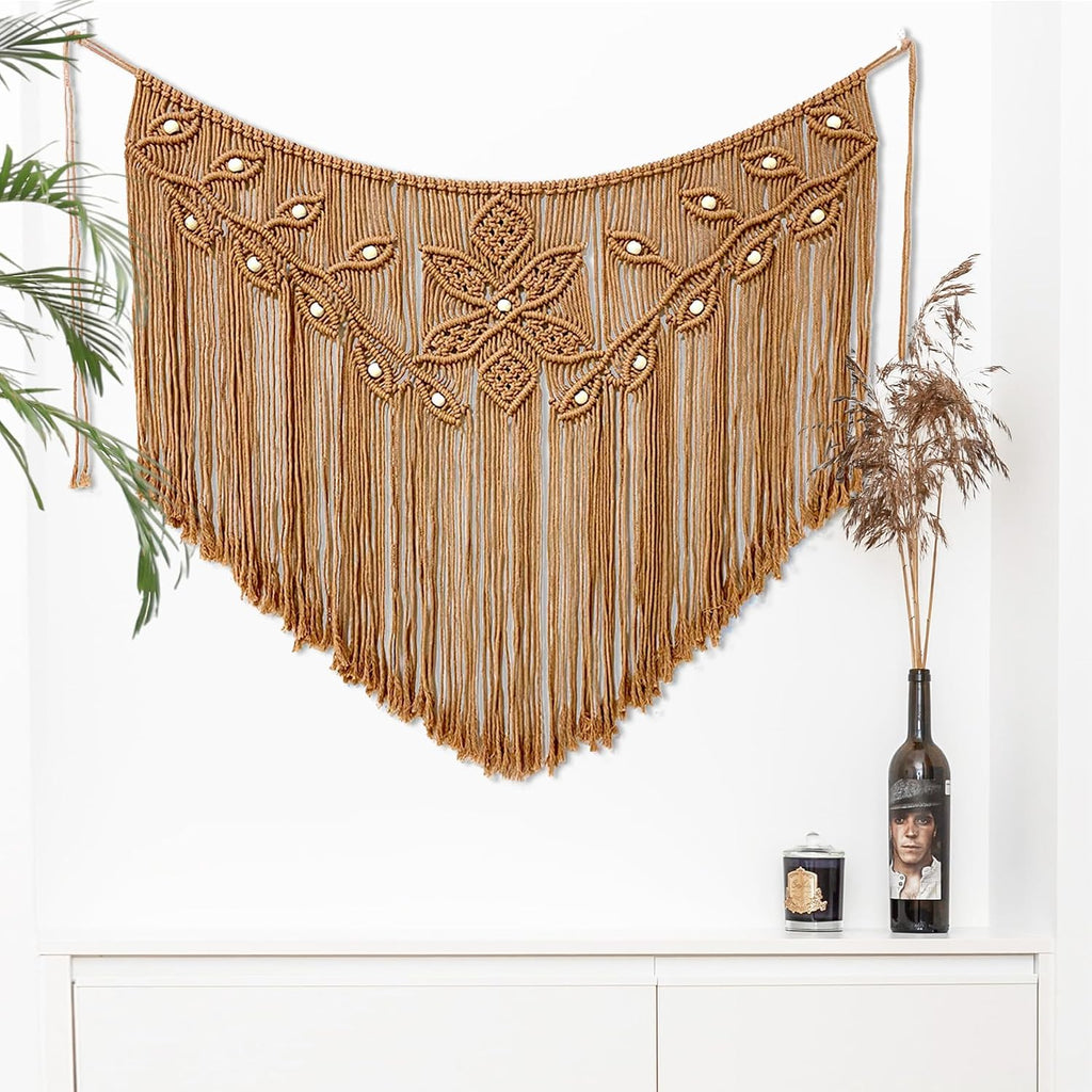 Brown Leaf Macrame Wall Hanging