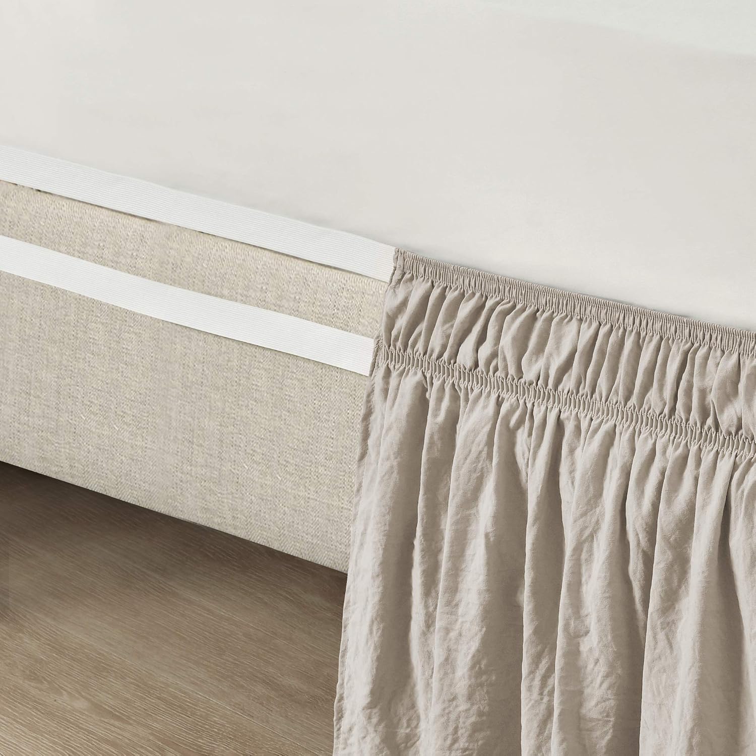Decor Tan Ruched Wrap‑Around Queen Bed Skirt