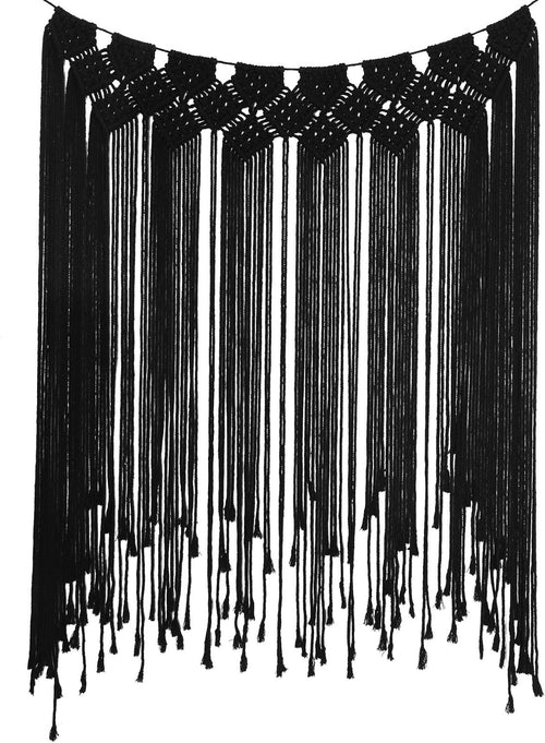 Black Modern Chic Macrame Wall Hanging