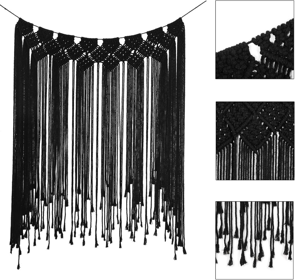 Black Modern Chic Macrame Wall Hanging