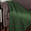 Forest Green Diamond Weave King Cotton Blanket
