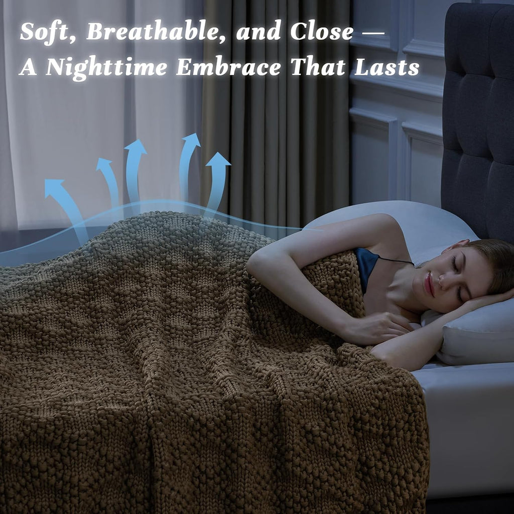 Chunky Knit Adult Weighted Throw Blanket