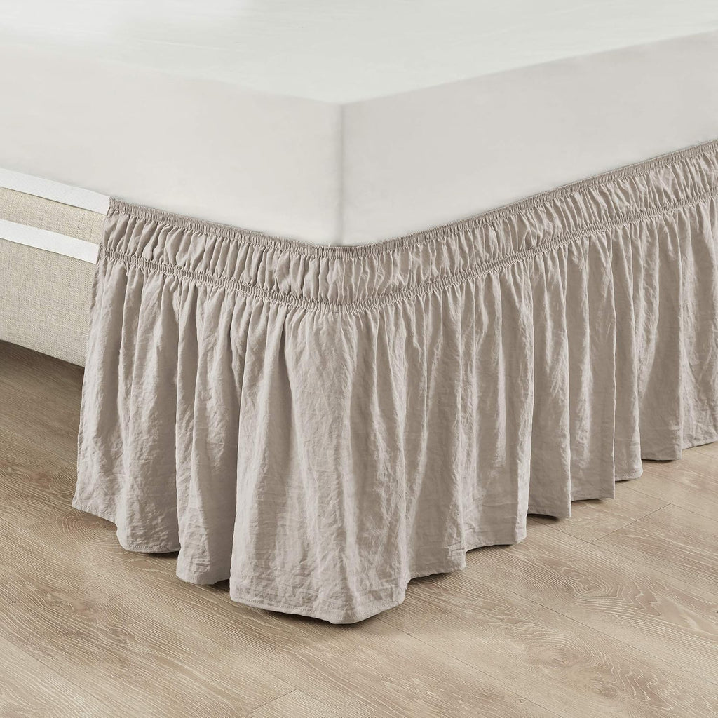 Decor Tan Ruched Wrap‑Around Queen Bed Skirt