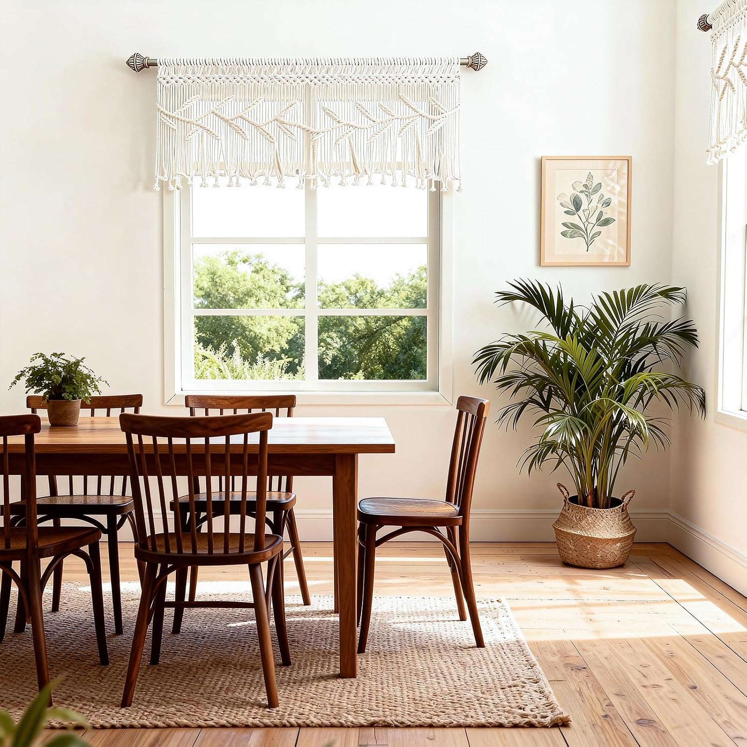 Cream Boho Macrame Window Valance