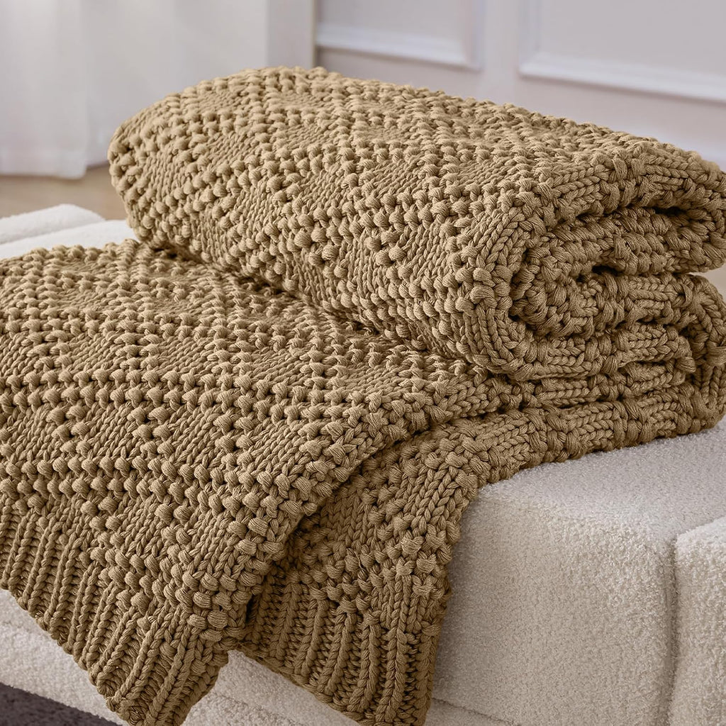 Chunky Knit Adult Weighted Throw Blanket