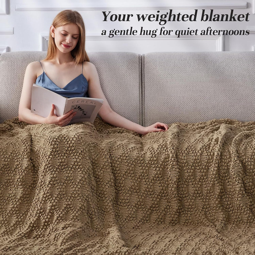 Chunky Knit Adult Weighted Throw Blanket