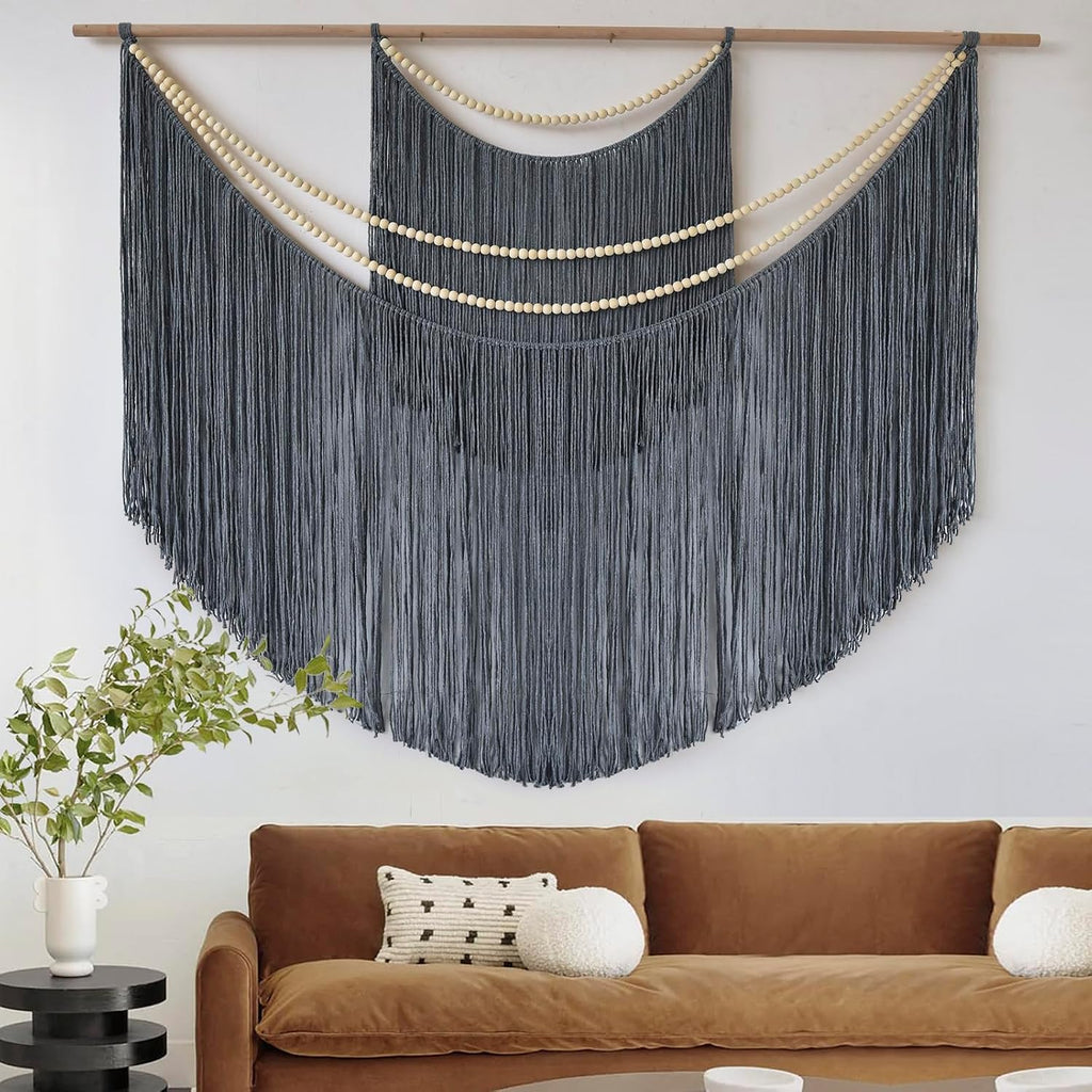 Grey Boho Macrame Wall Hanging