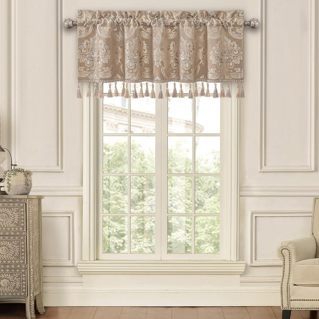 Light Coffee Window Valance Curtain
