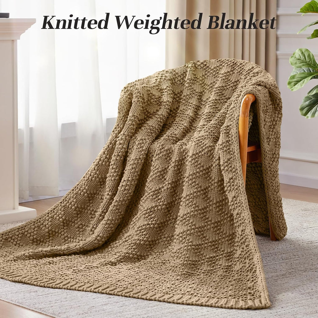 Chunky Knit Adult Weighted Throw Blanket