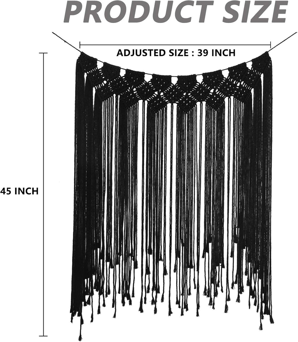 Black Modern Chic Macrame Wall Hanging