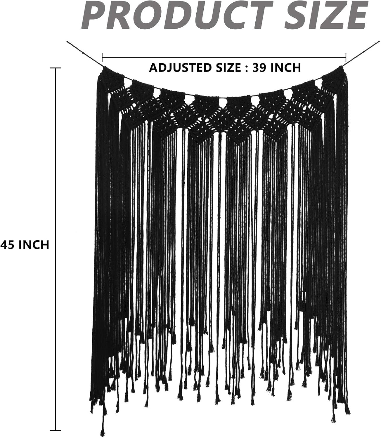 Black Modern Chic Macrame Wall Hanging