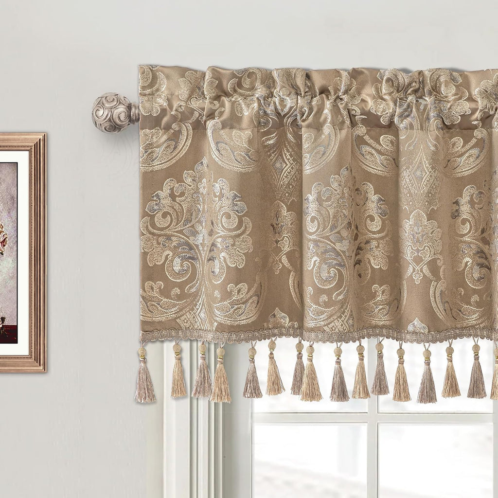 Light Coffee Window Valance Curtain