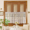 Boho Crochet Lace Linen Sheer Window Valance