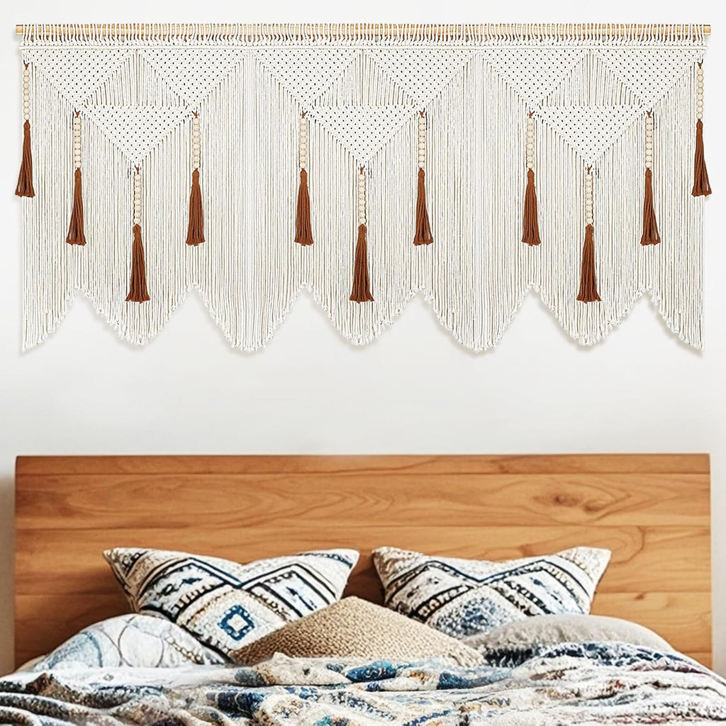 Wood‑Bead Tassel Large Boho Macrame Wall Hanging