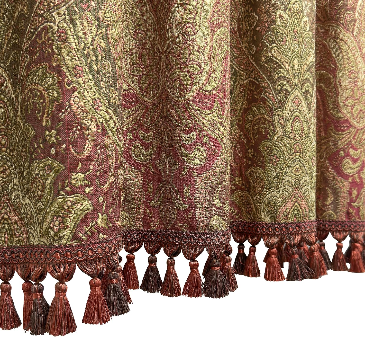 Gradient Red Jacquard Window Valance