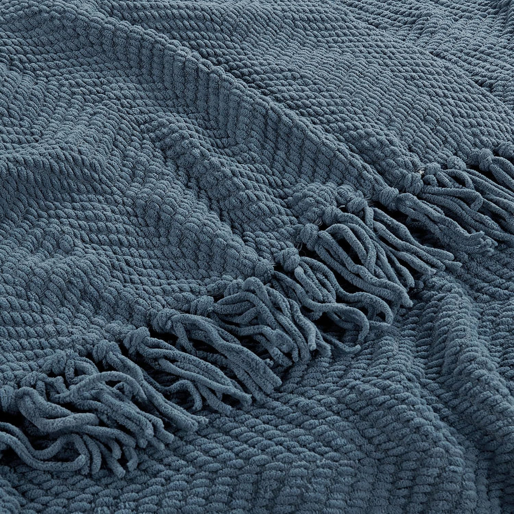 Blue Wing Teal Tweed Knit Throw Blanket