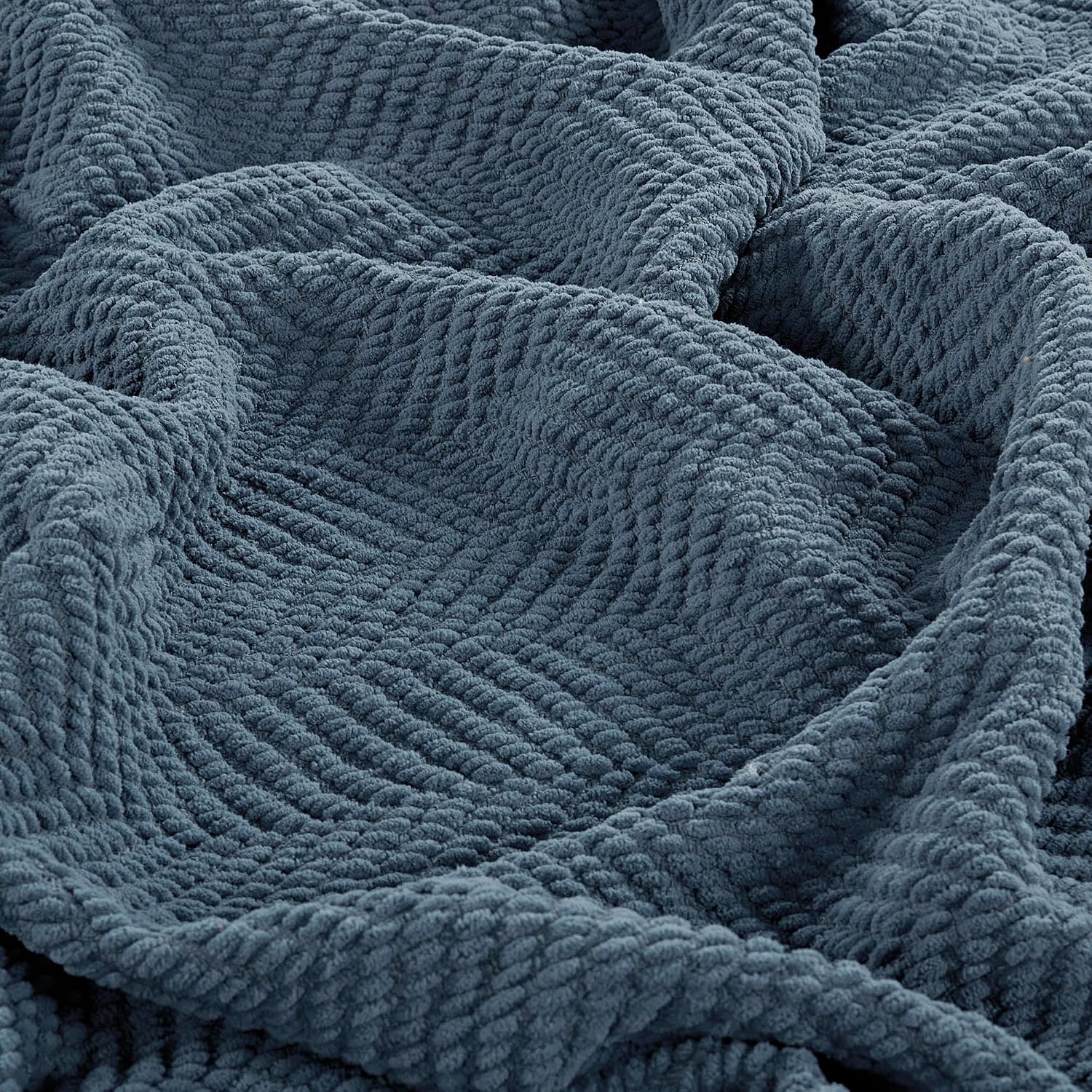 Blue Wing Teal Tweed Knit Throw Blanket