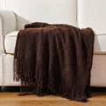 Dark Brown Knit Throw Blanket