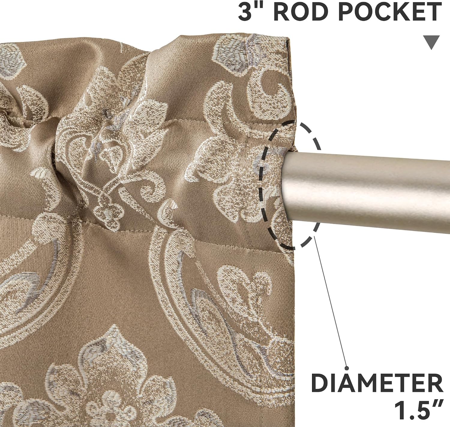 Light Coffee Window Valance Curtain